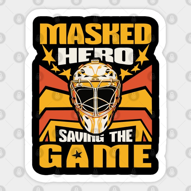 Masked Hero Game-Saving Hockey Sticker by Life2LiveDesign